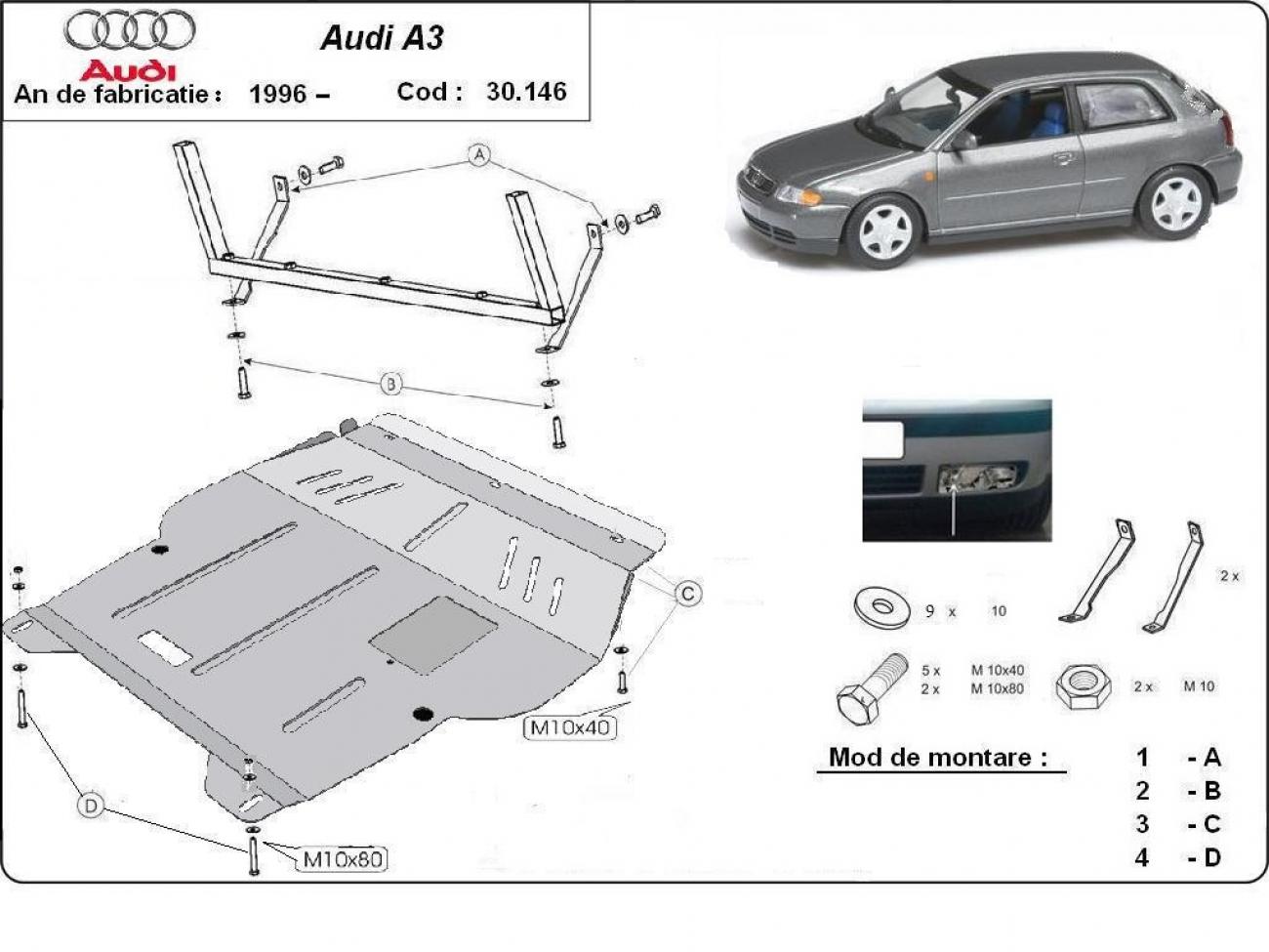 Engine skid plate Audi A3 - 2
