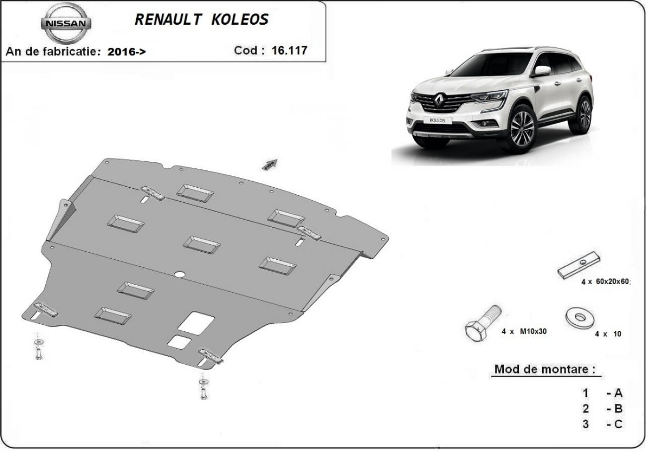 Engine skid plate Renault Koleos - 2