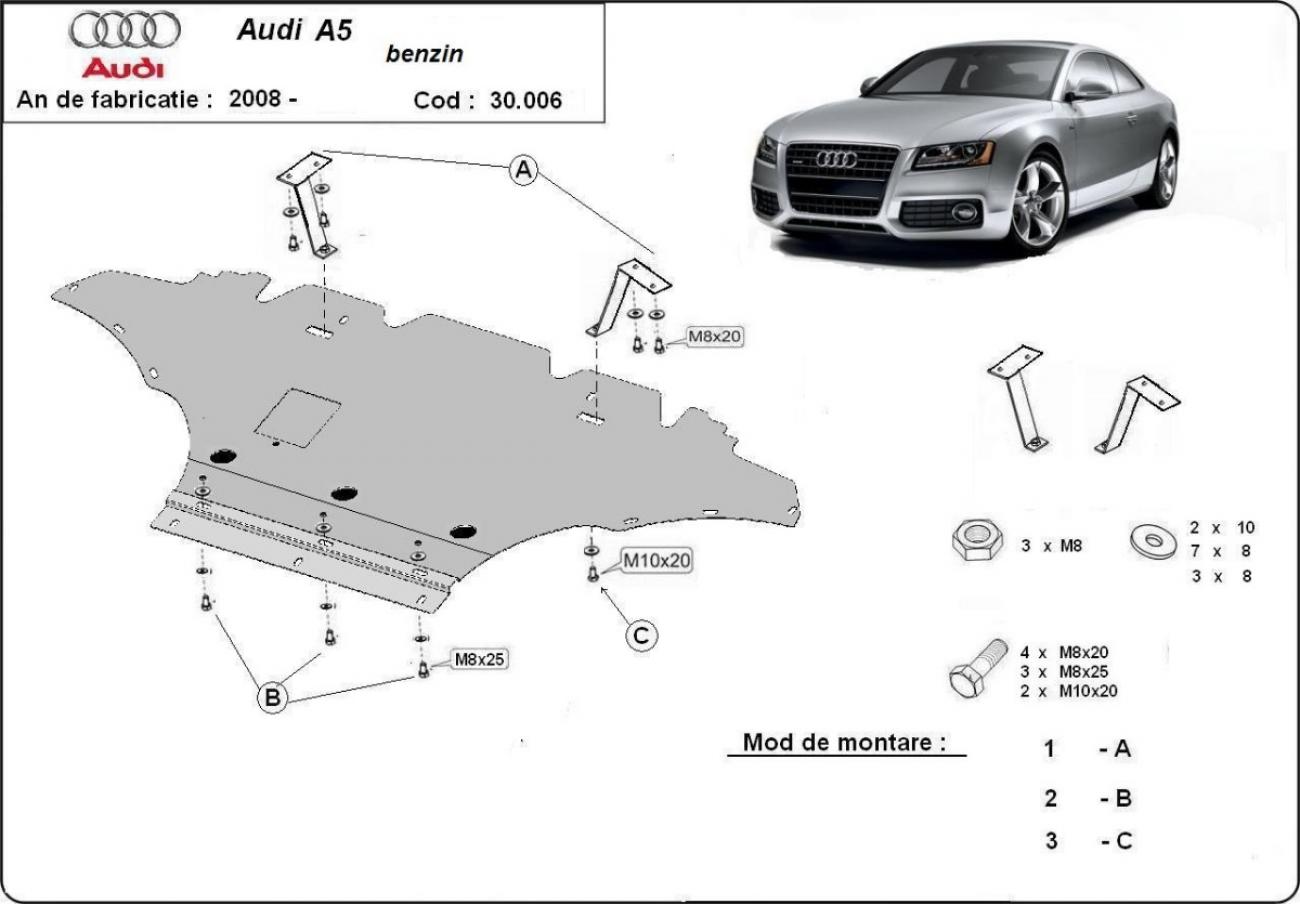 Engine skid plate Audi A5 - petrol - 2