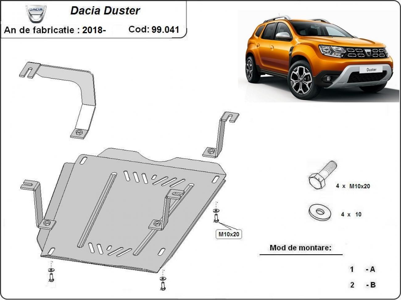 Fuel tank skid plate Dacia Duster - 2