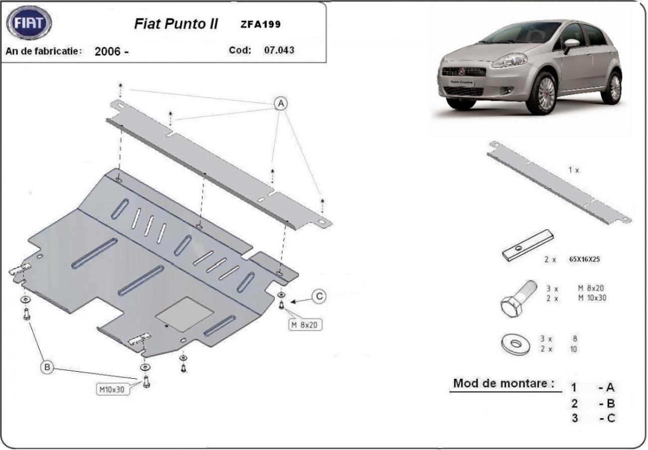 Engine skid plate Fiat Punto 2 - 2