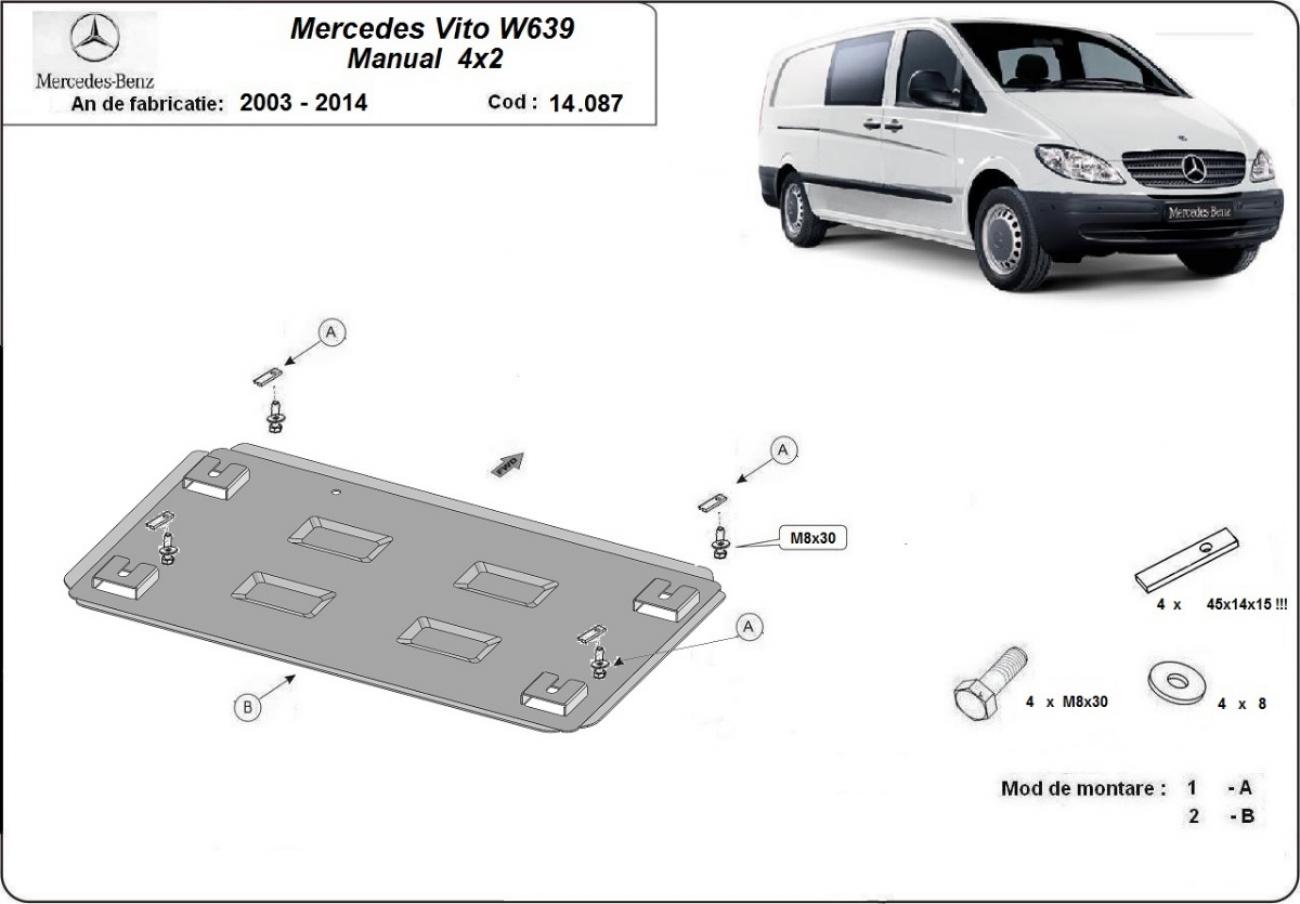 Engine skid plate metalic Mercedes Vito W639 - 2.2 D 4x2 - 2