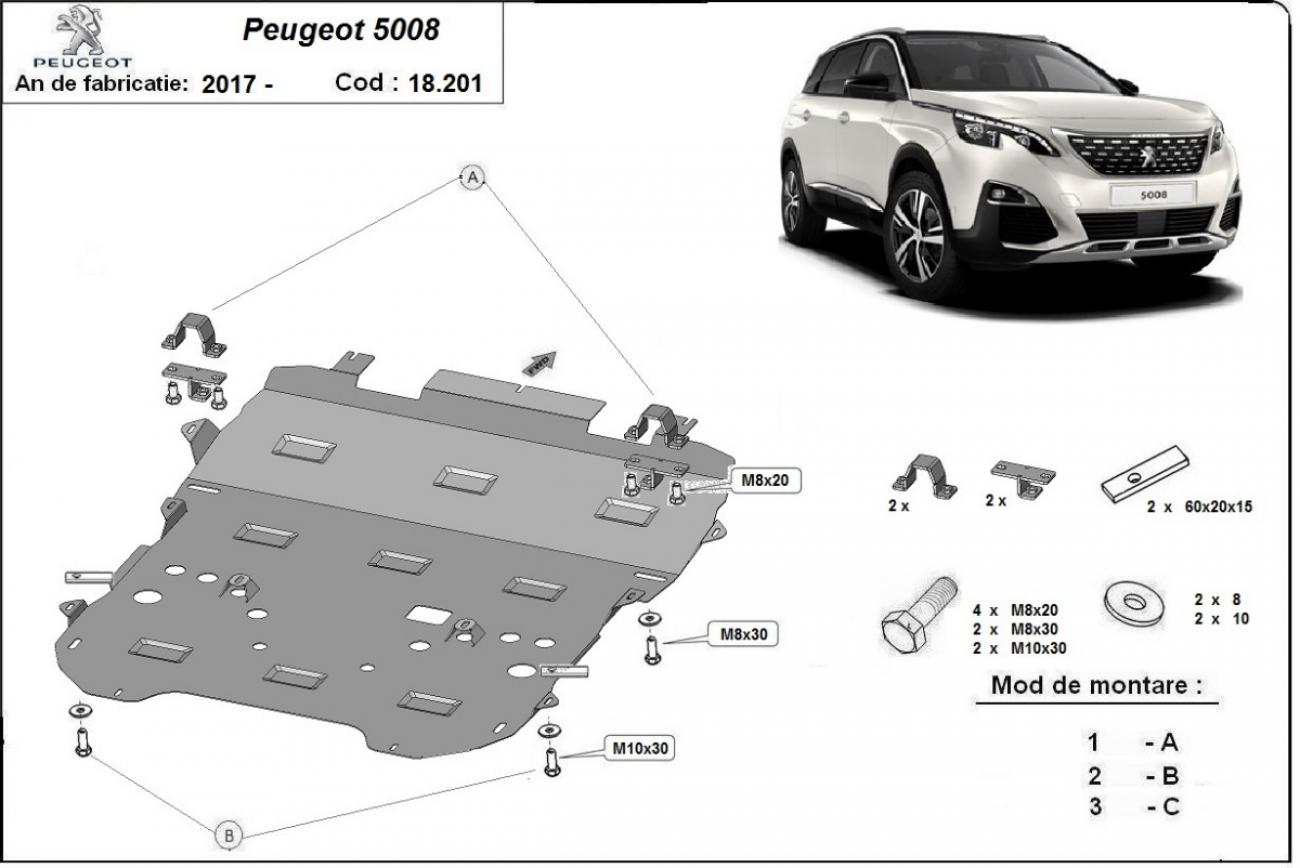 Engine and gearbox skid plate Peugeot 5008 - 2
