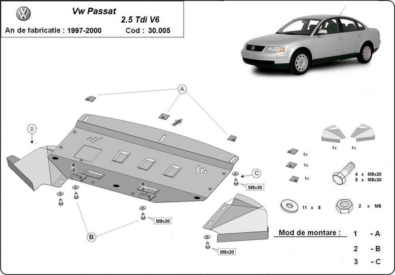 Engine skid plate VW Passat B5 - 2