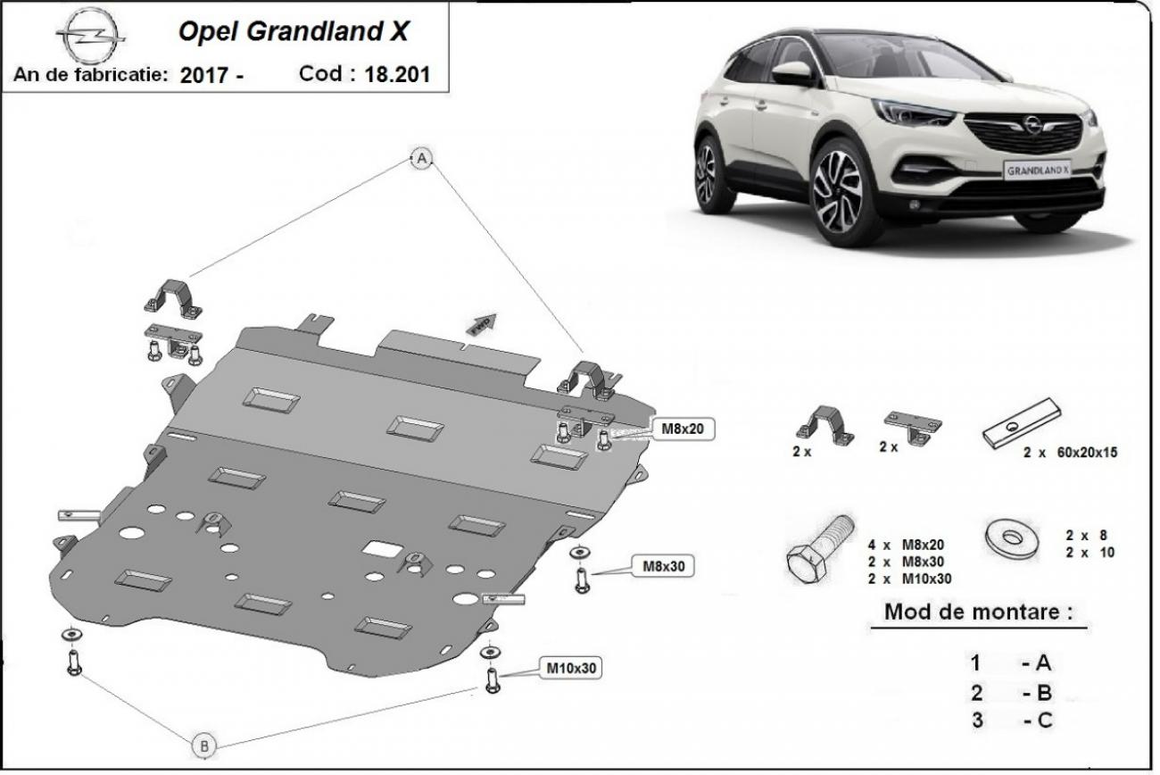 Engine skid plate Opel Grandland X - 2