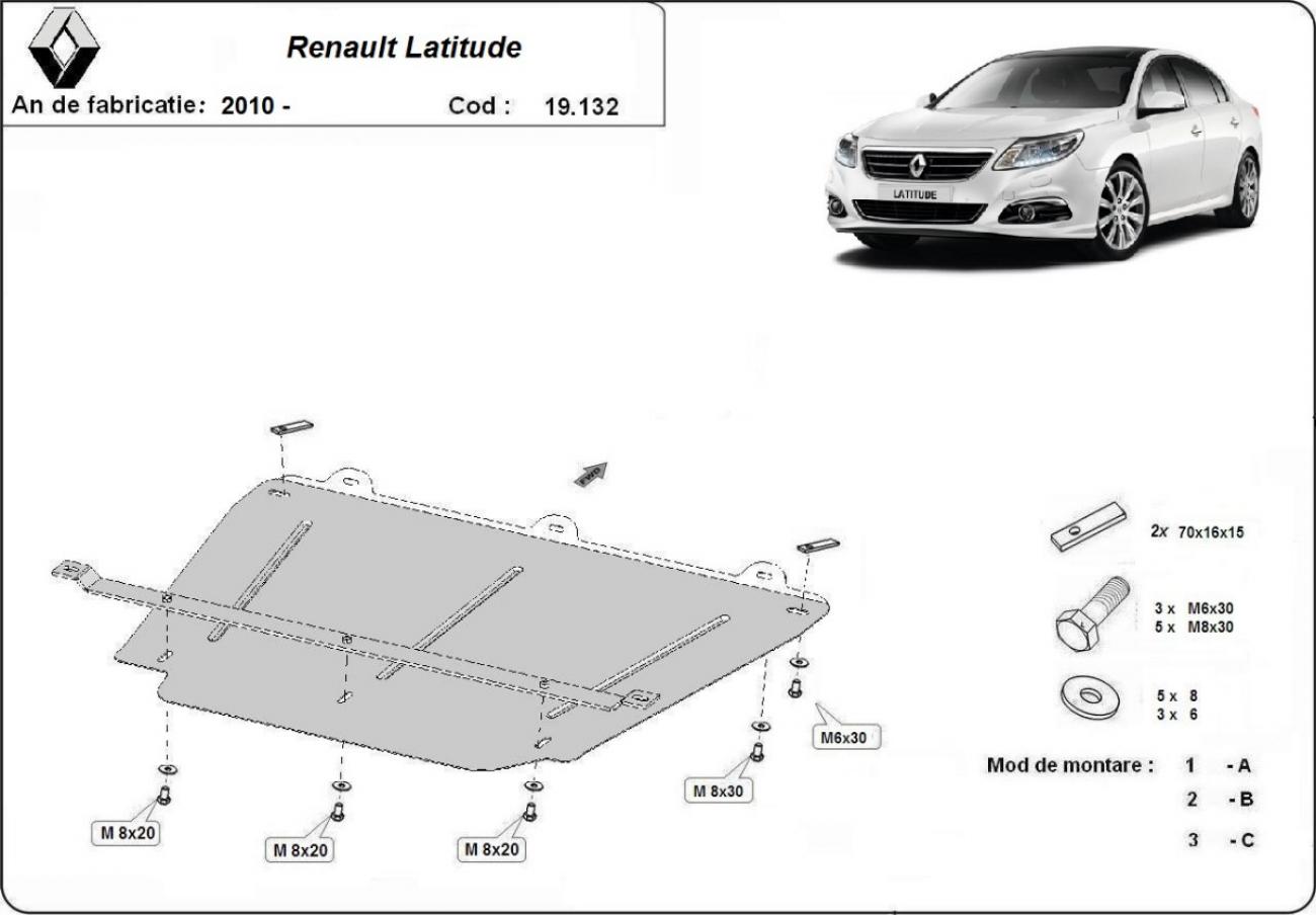 Engine skid plate Renault Latitude - 2