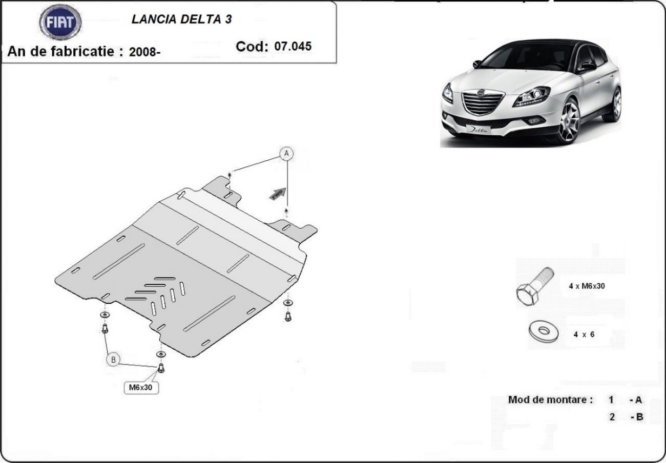 Engine and gearbox skid plate Lancia Delta 3 - 2