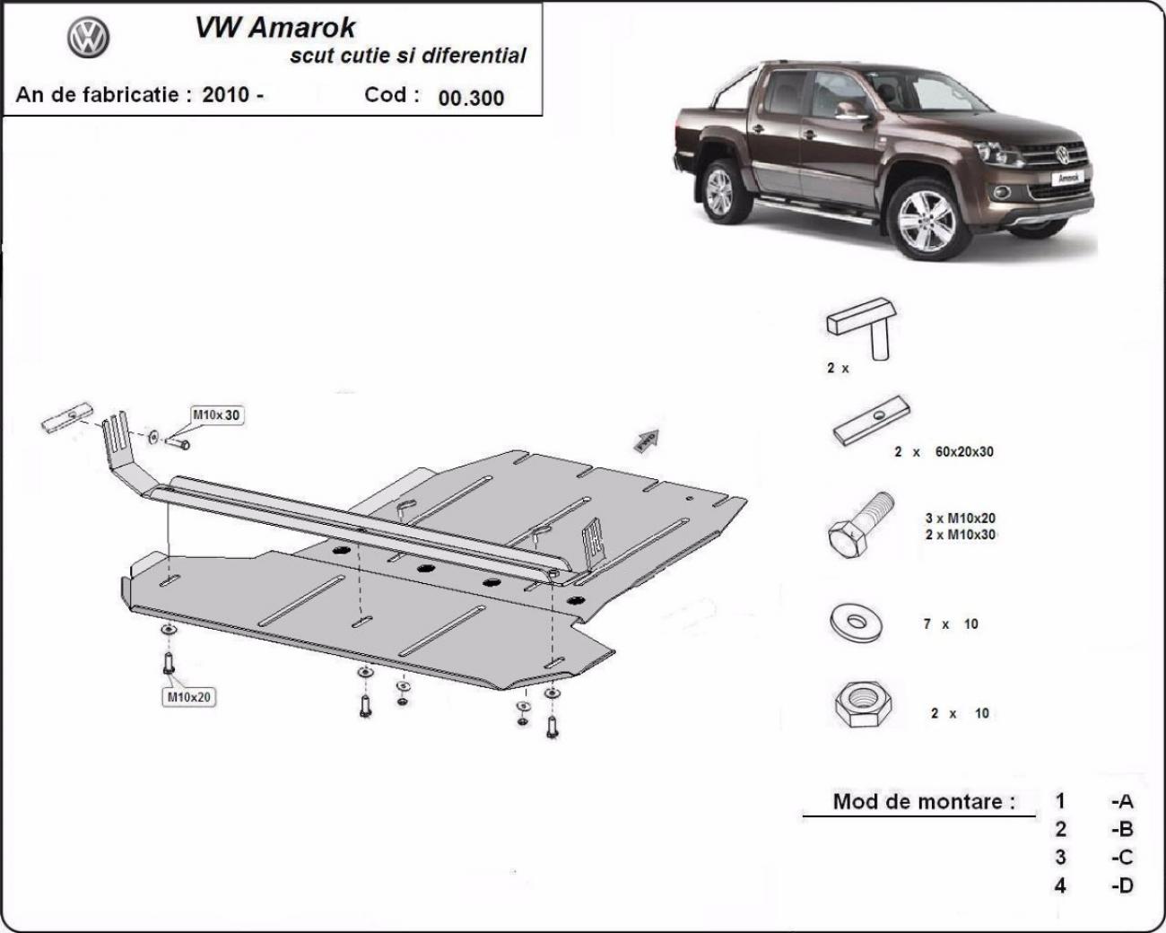 Gearbox and differential skid plate Volkswagen Amarok - 2