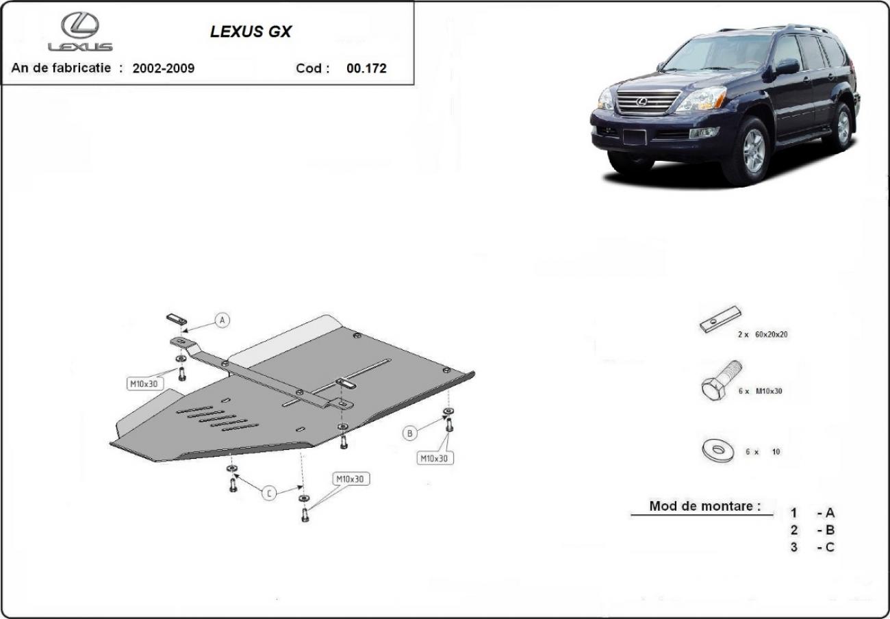 Gearbox skid plate for Lexus GX - 2