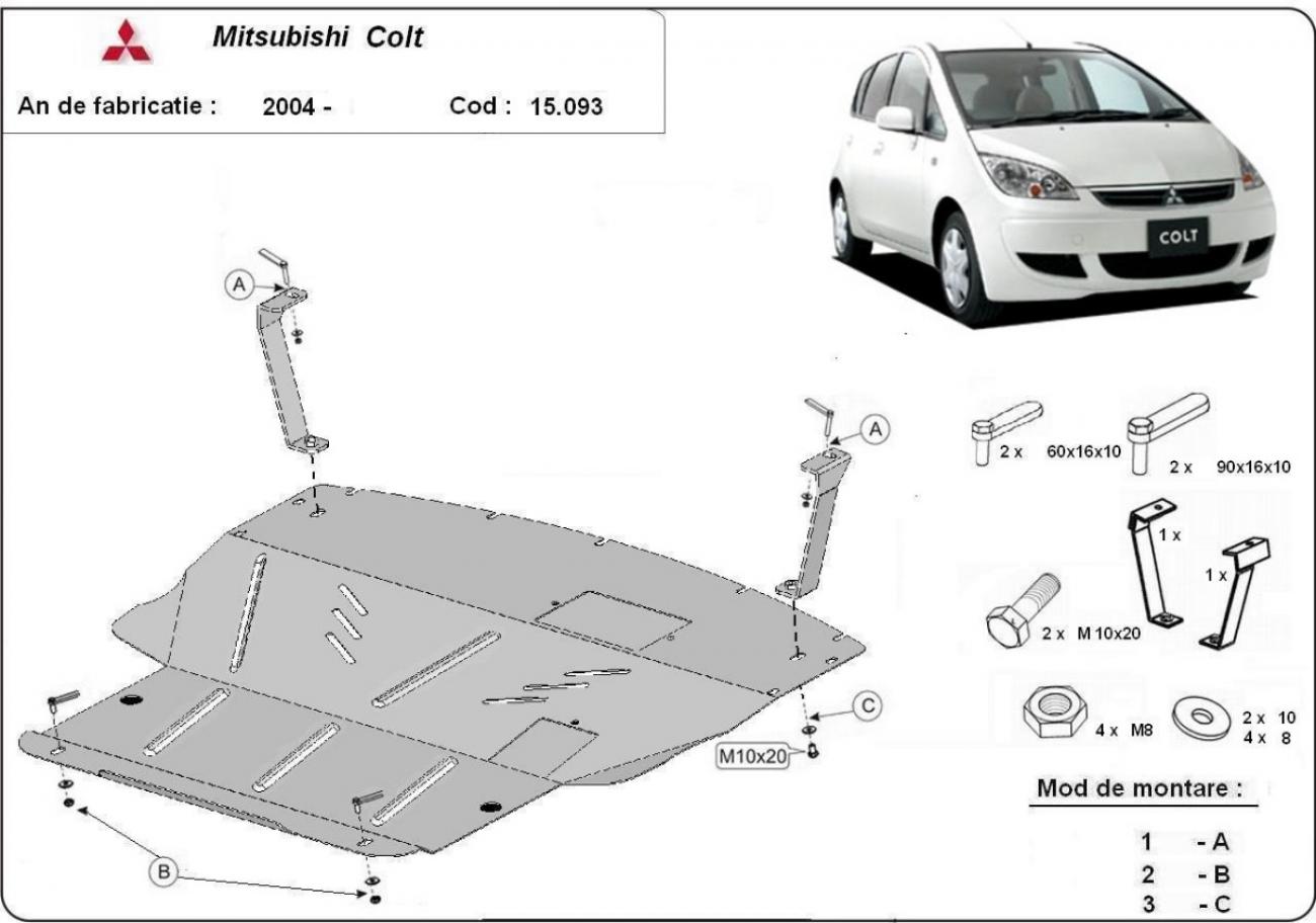Engine skid plate Mitsubishi Colt - 2