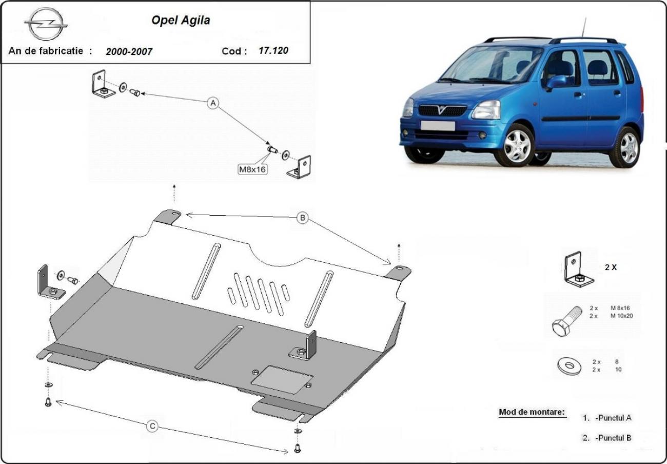 Engine skid plate Opel Agila (H00) - 2