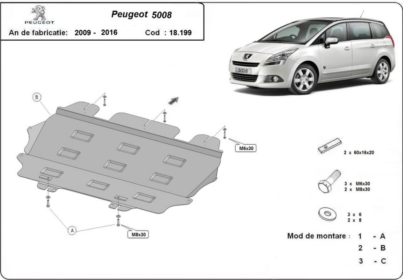 Engine and gearbox skid plate Peugeot 5008 - 2