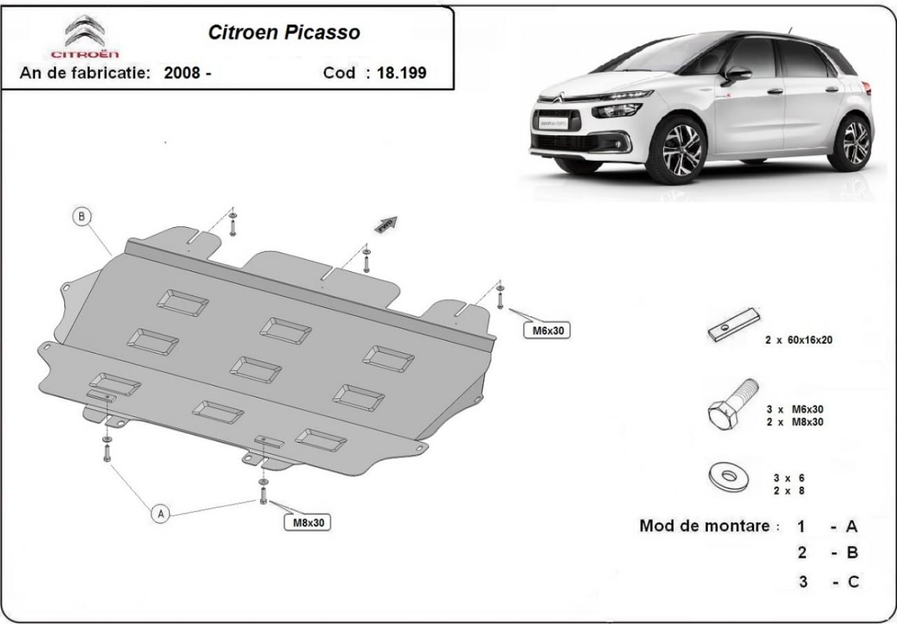 Engine skid plate Citroen C4 Picasso - 2
