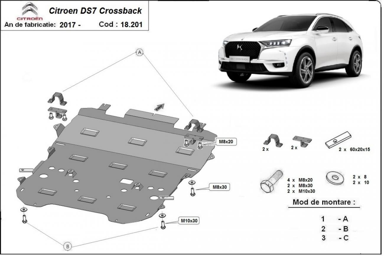Engine skid plate Citroen DS7 Crossback - 2