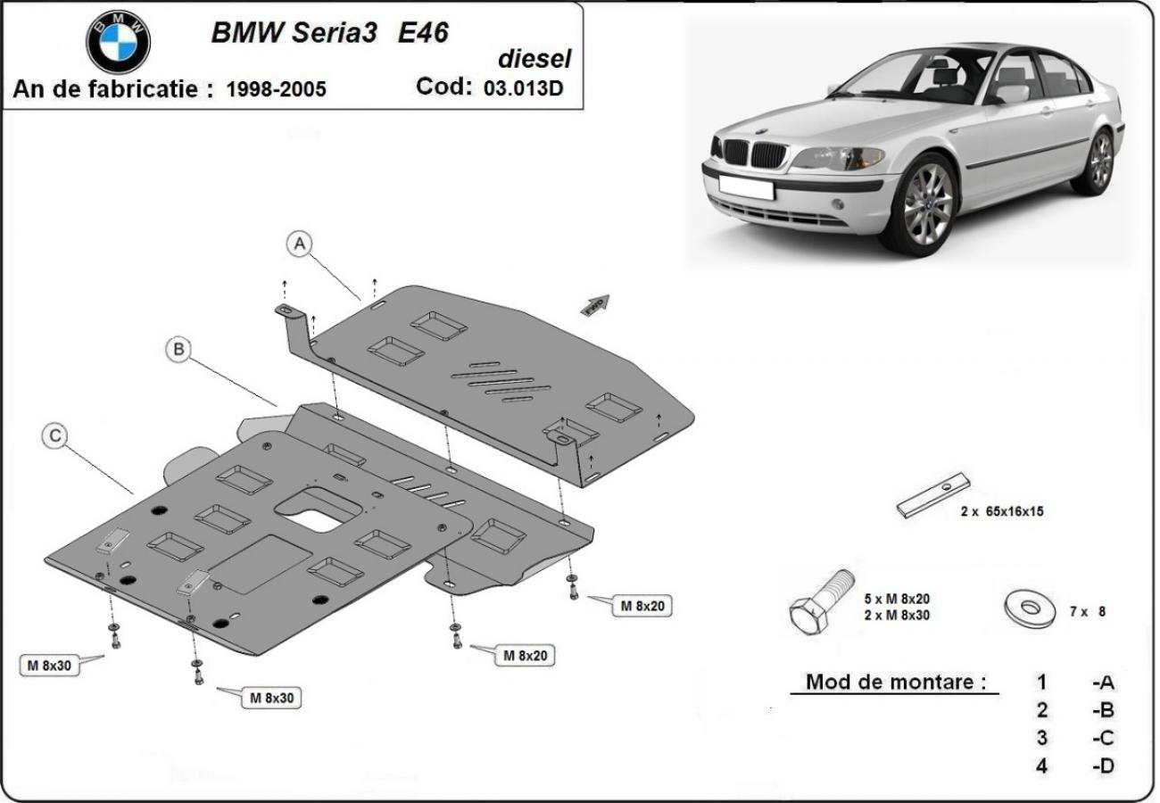 Engine skid plate BMW Seria 3 E46 - Diesel - 2