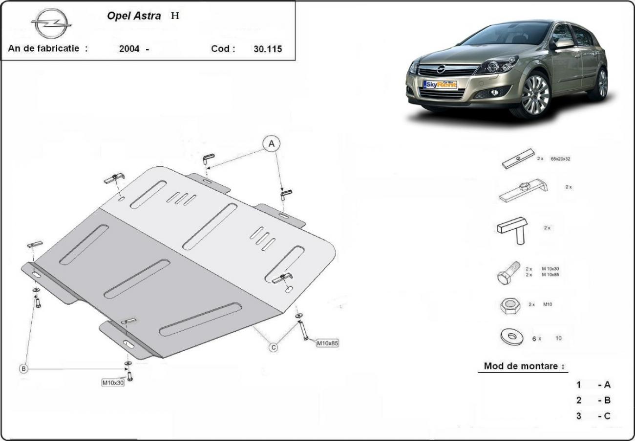 Engine skid plate Opel Astra H - 2