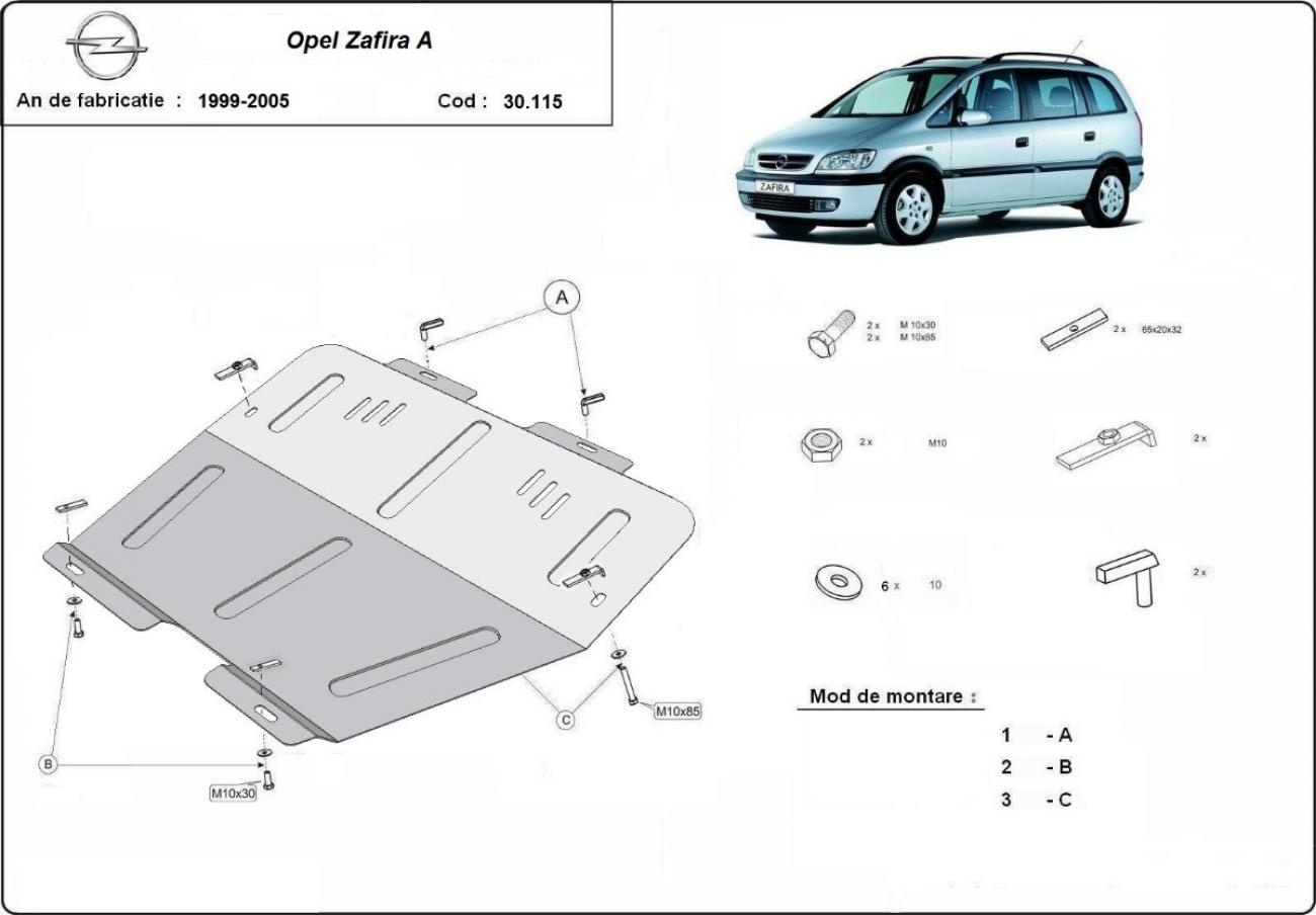 Engine skid plate Opel Zafira - 2