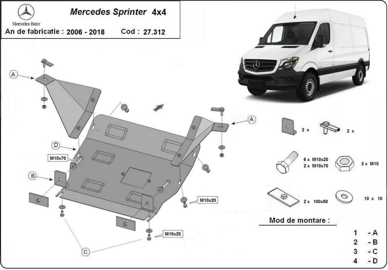 Engine skid plate Mercedes Sprinter 4x4 - 2