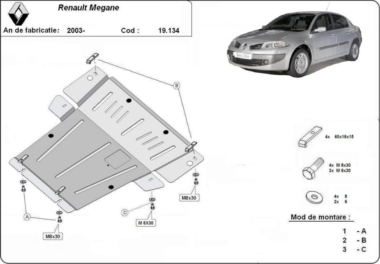 Engine skid plate Renault Megane 2 - 2