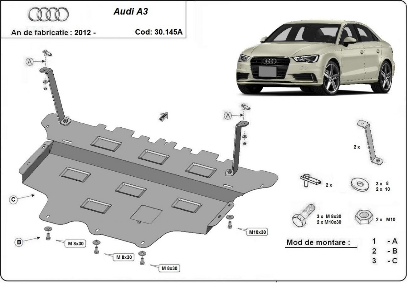 Engine skid plate Audi A3 (8V) - automatic gearbox - 2