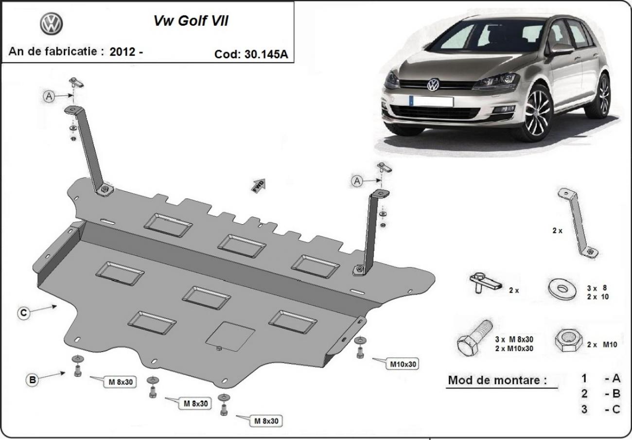 Engine and gearbox skid plate VW Golf 7 - automatic gearbox - 2