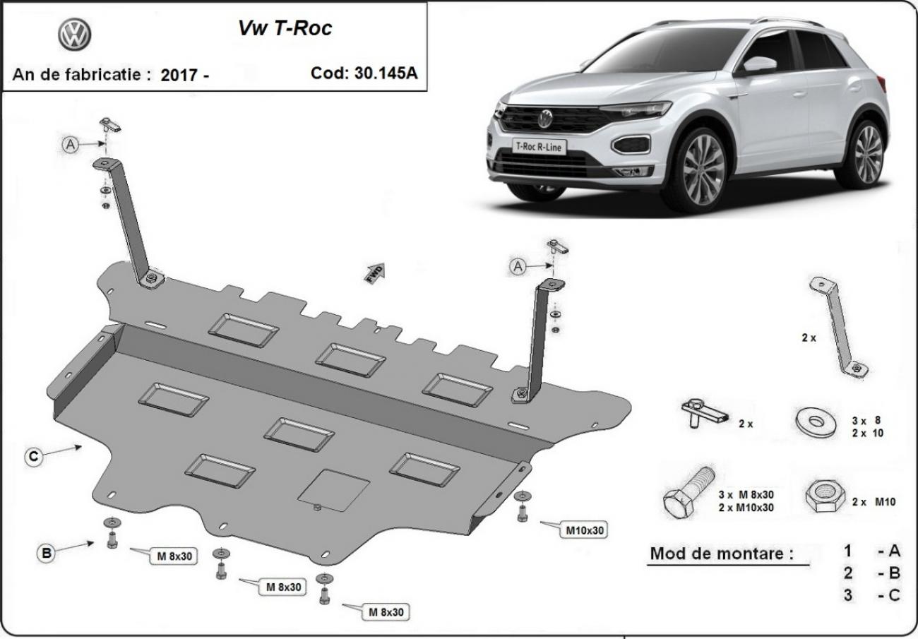 Engine skid plate Volkswagen T-Roc - automatic gearbox - 2