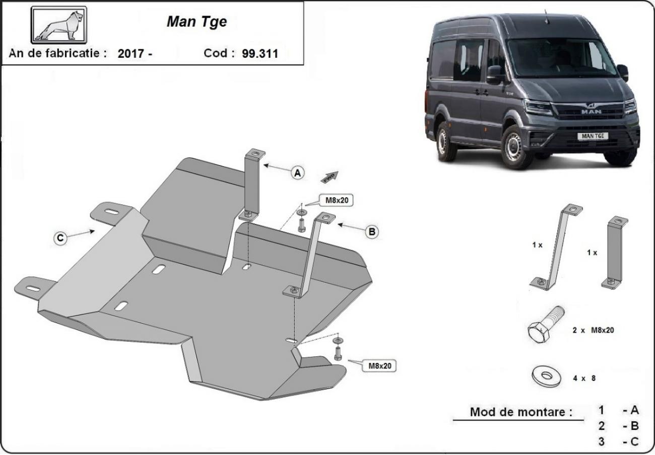AdBlue tank skid plate Man TGE - 2