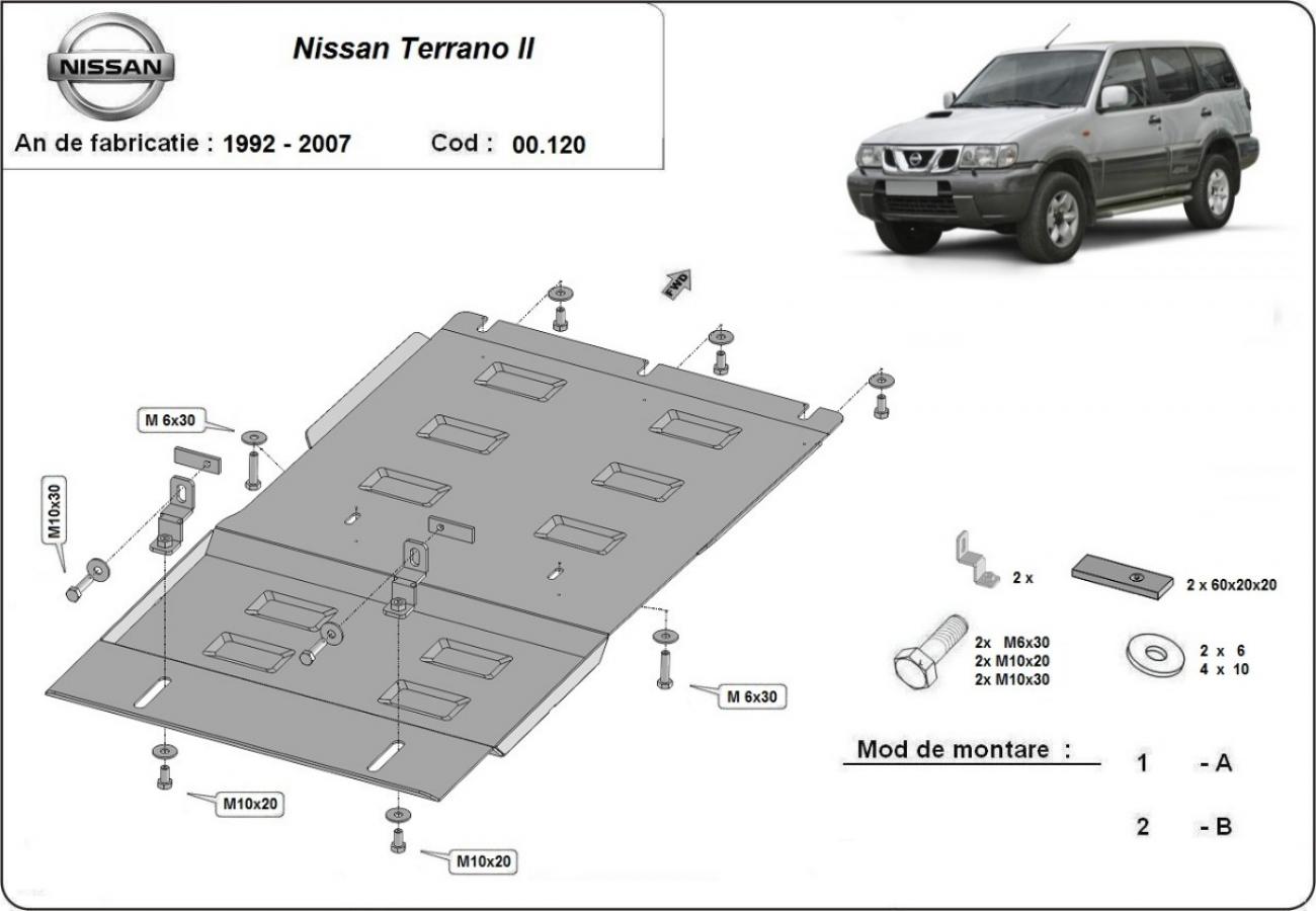 Gearbox skid plate Nissan Terrano II - 2