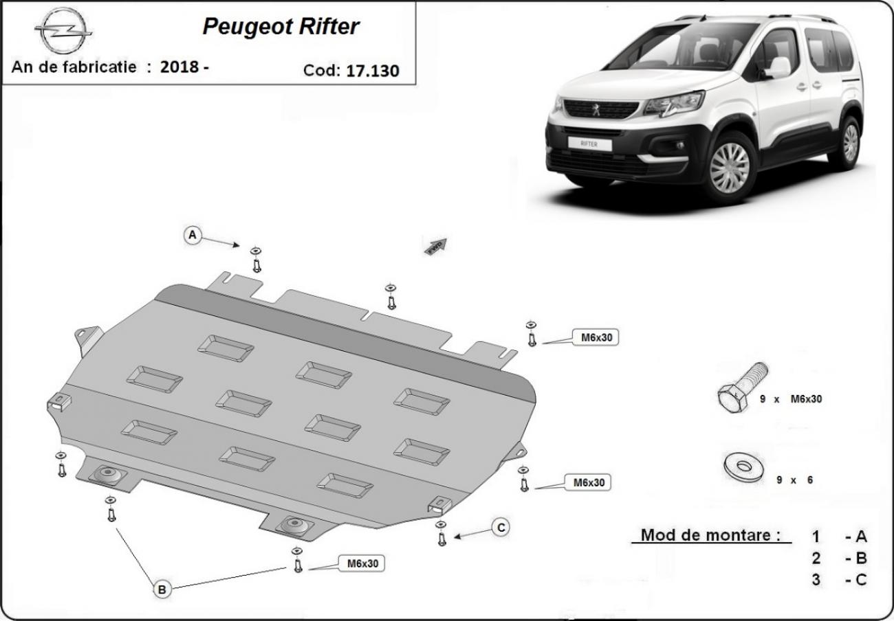 Engine skid plate Peugeot Rifter - 2