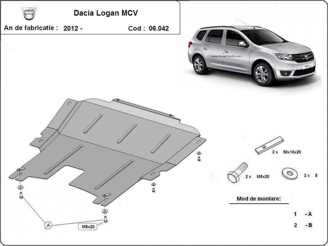 Engine skid plate Dacia Logan MCV - 2