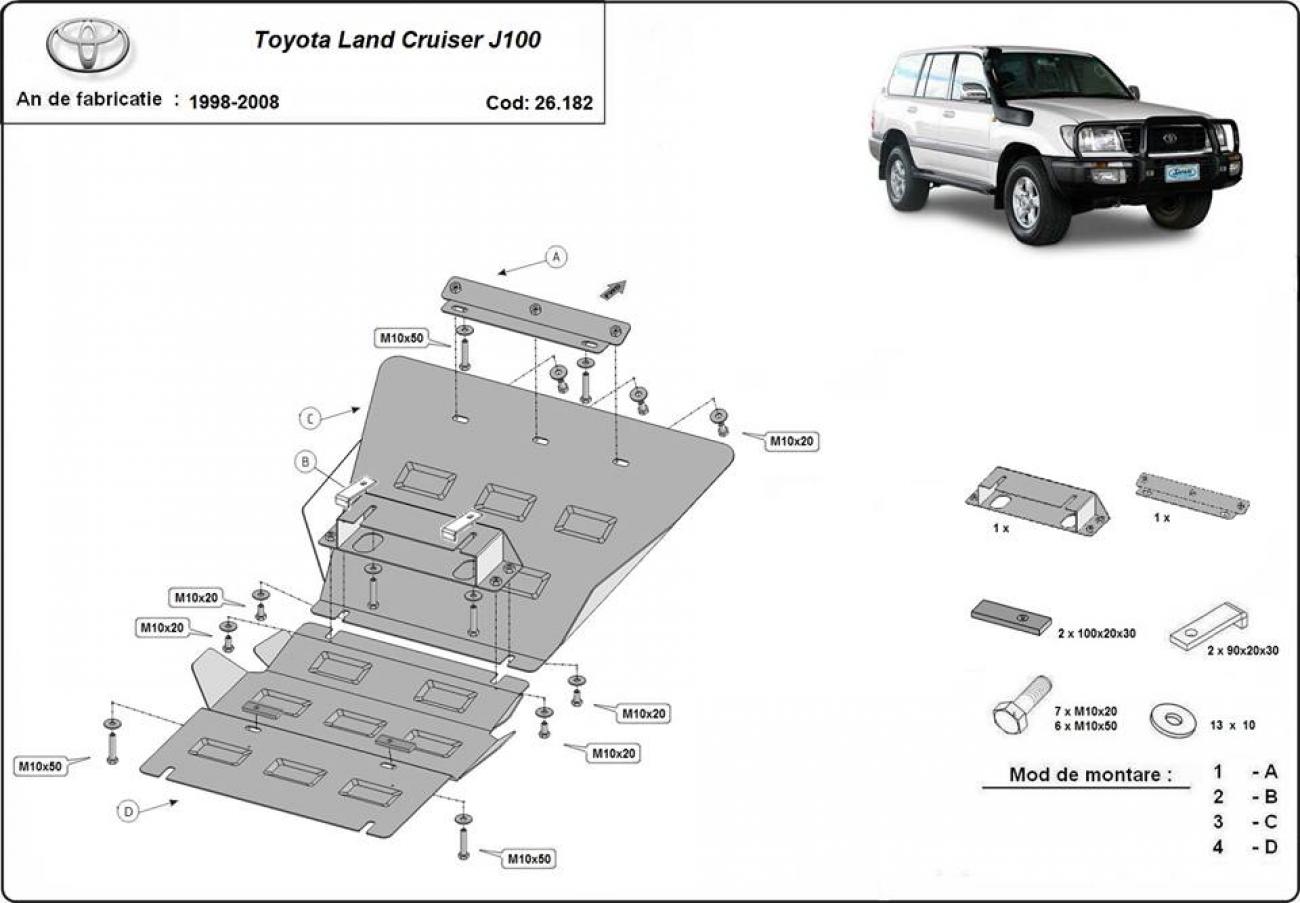 Engine skid plate Toyota Land Cruiser J100 - 2