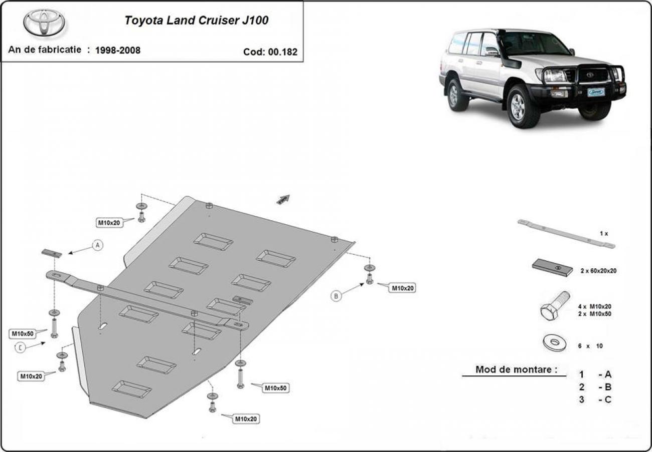 Gearbox skid plate for Toyota Land Cruiser J100 - 2