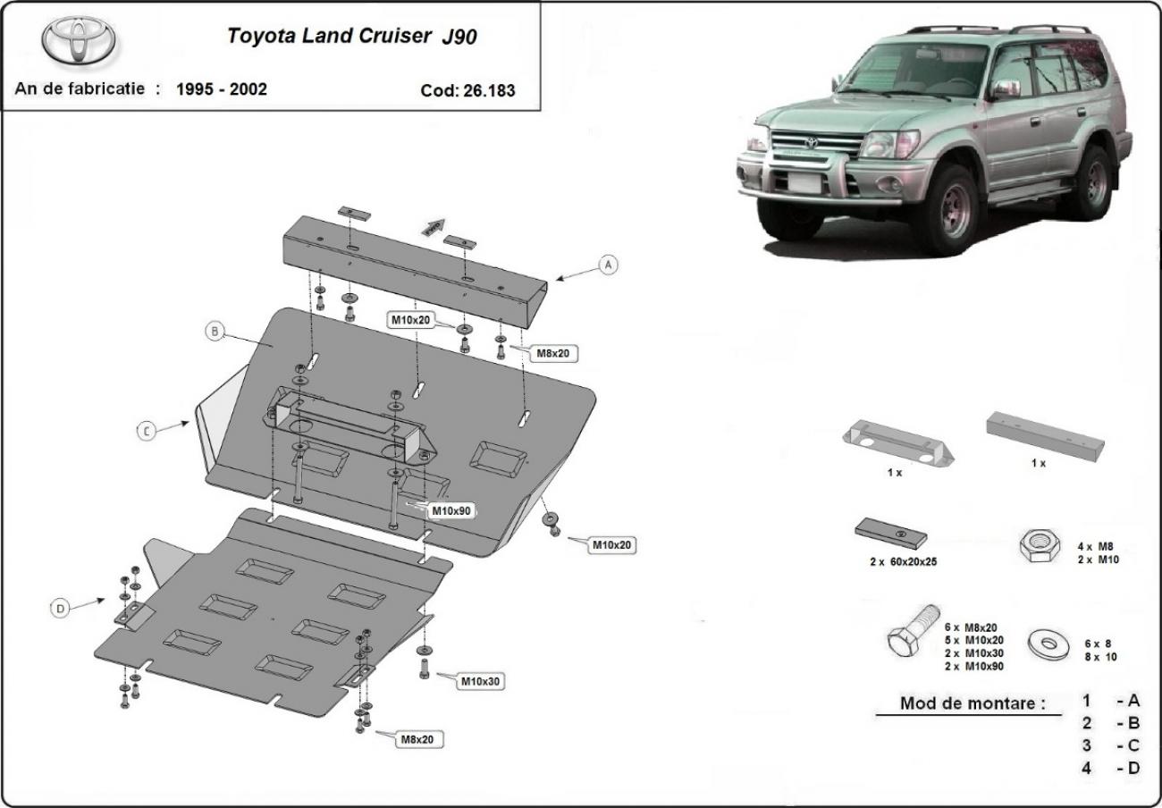 Engine skid plate Toyota Land Cruiser J90 - 2