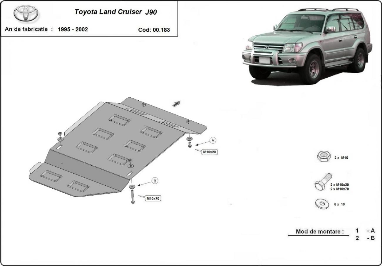 Gearbox skid plate for Toyota Land Cruiser j90 - 2