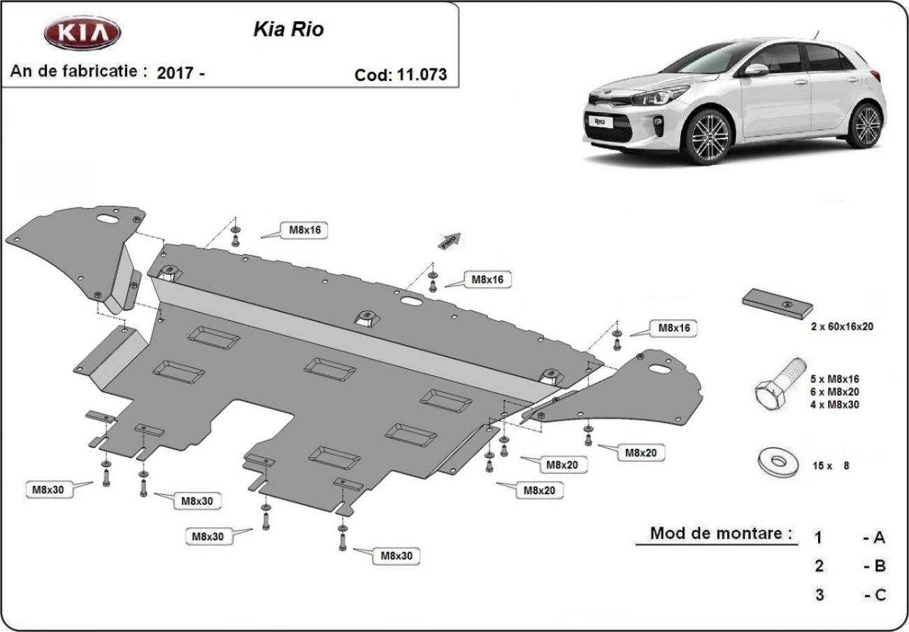 Engine skid plate Kia Rio 4 - 2