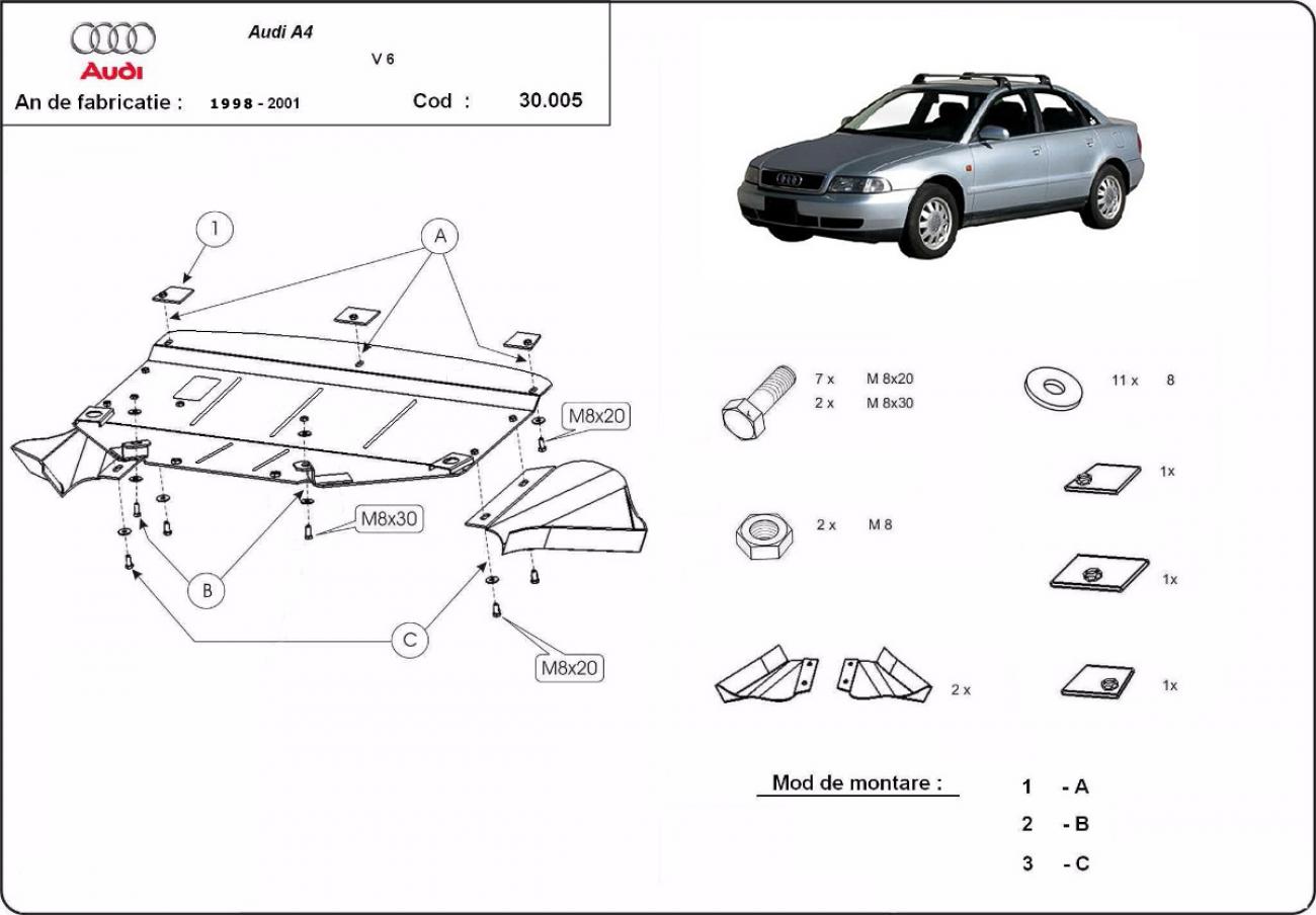 Engine skid plate Audi A4 B5 - 3