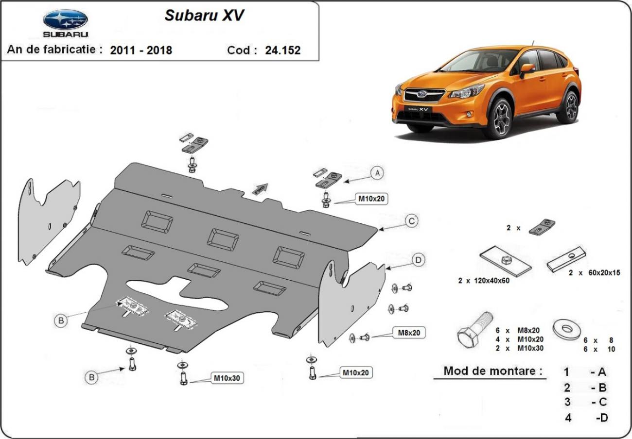 Engine skid plate metalic Subaru XV - 2