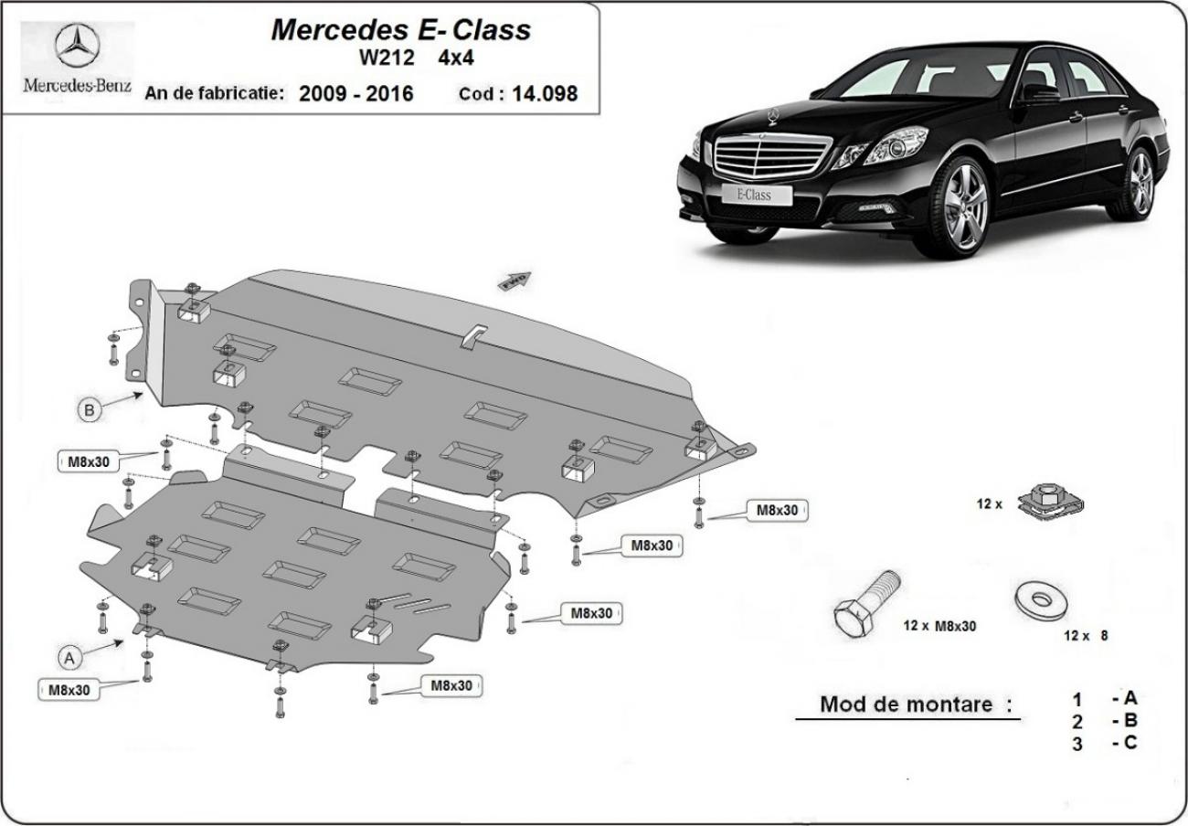 Engine skid plate Mercedes E-Class W212 - 4x4 - 2