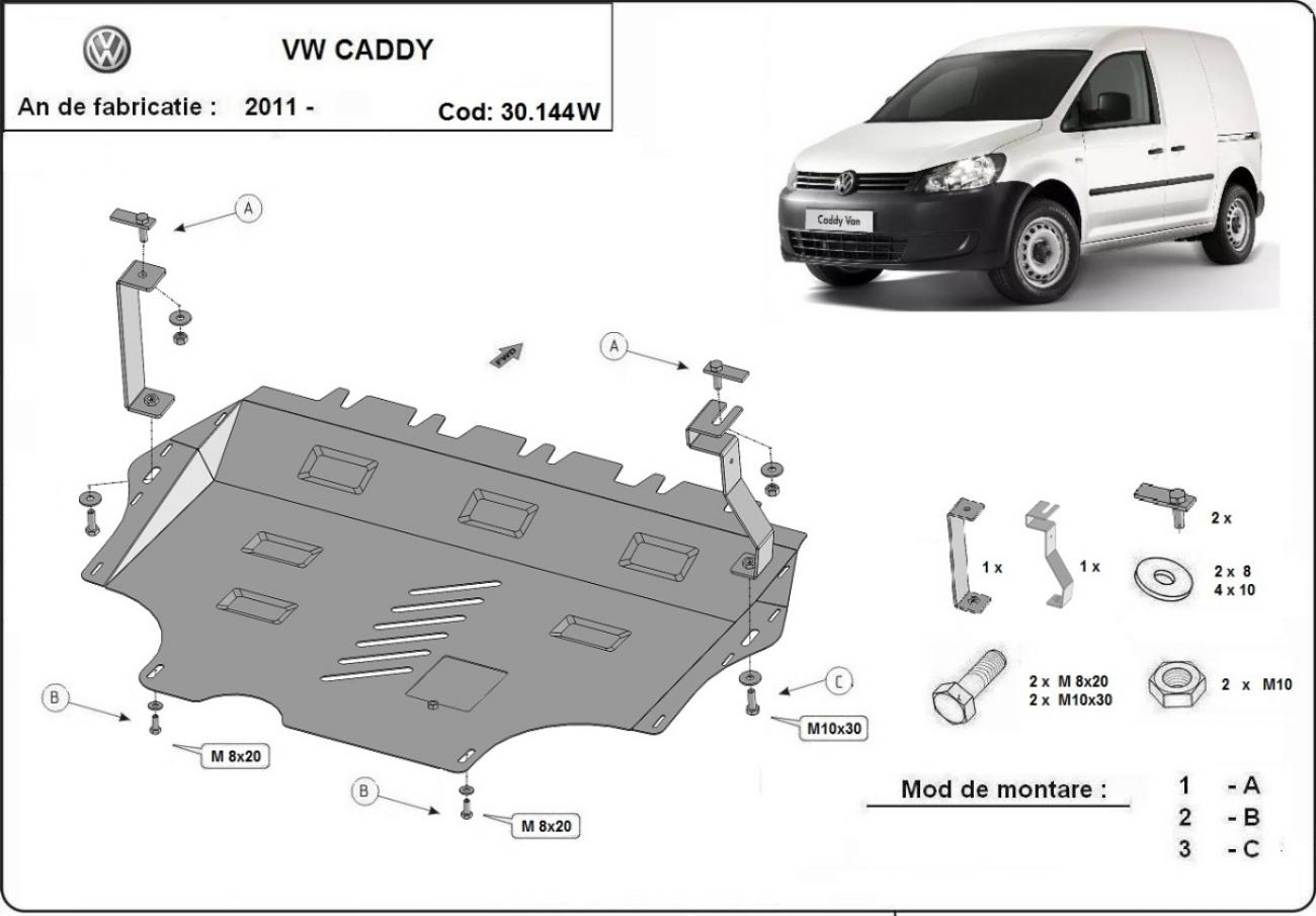 Engine skid plate VW Caddy - with WEBASTO - 2