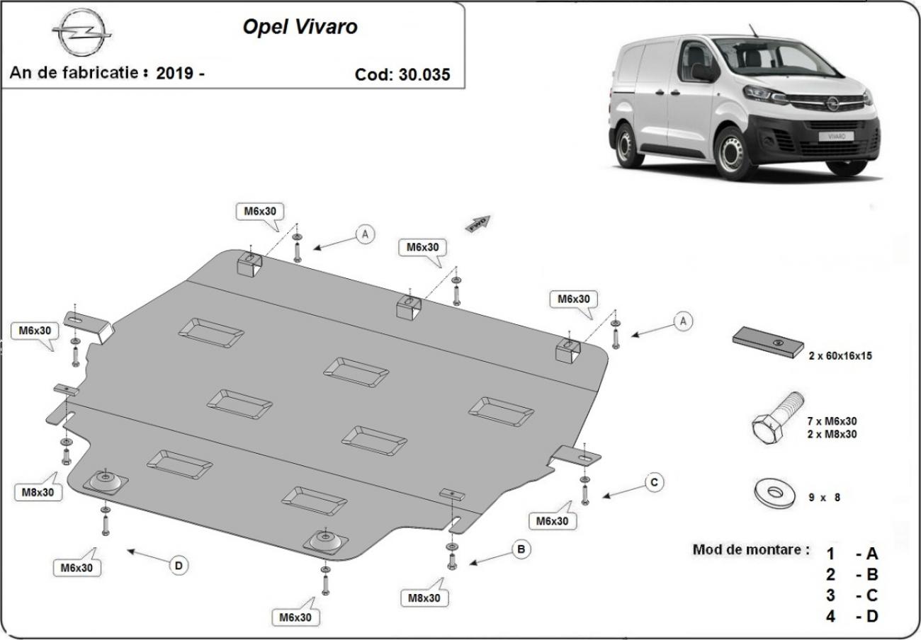 Engine skid plate Opel Vivaro