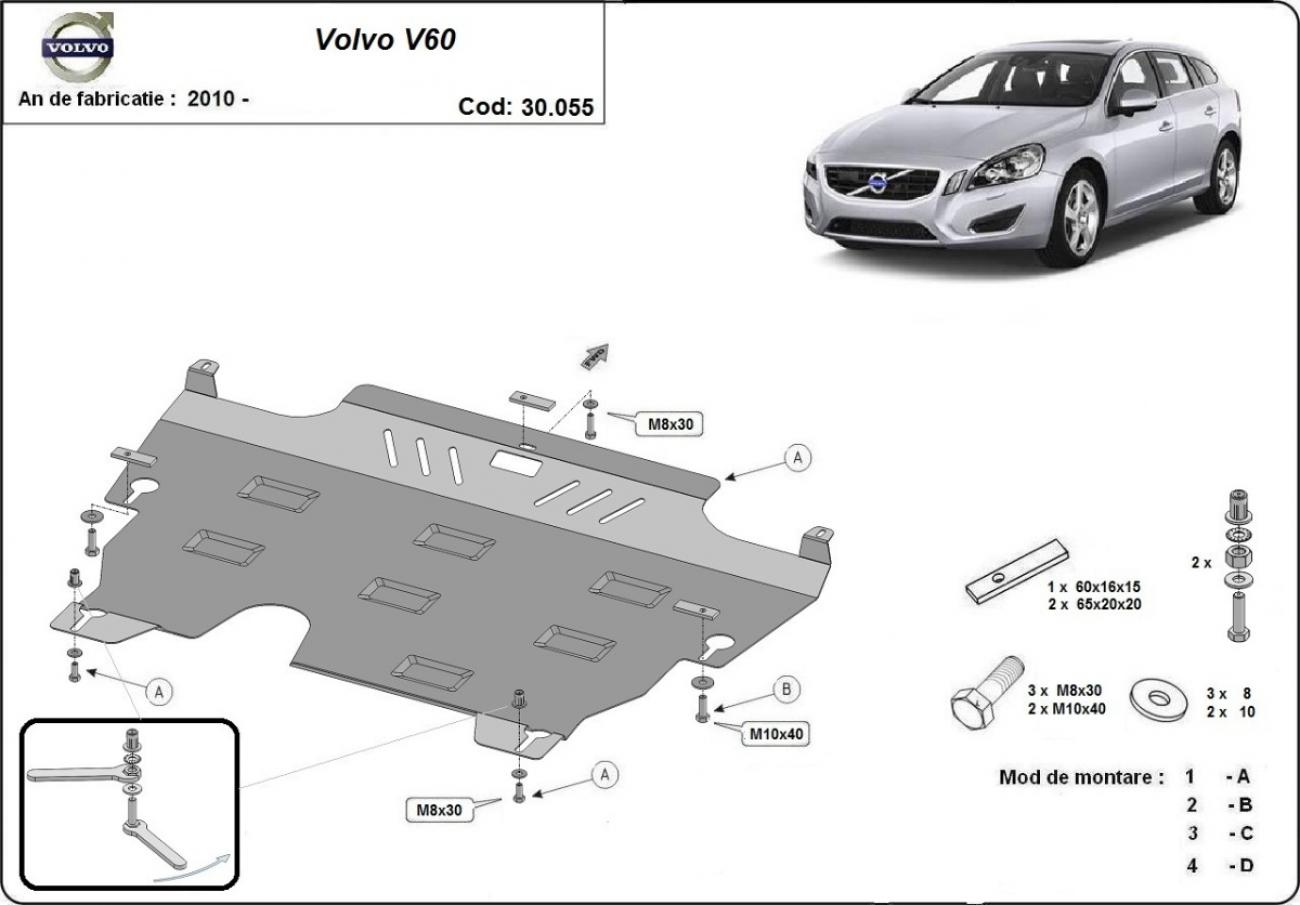 Engine and gearbox skid plate Volvo V60