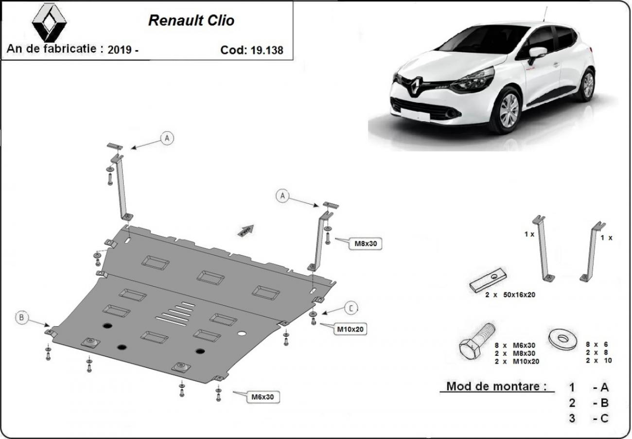 Engine skid plate Renault Clio V
