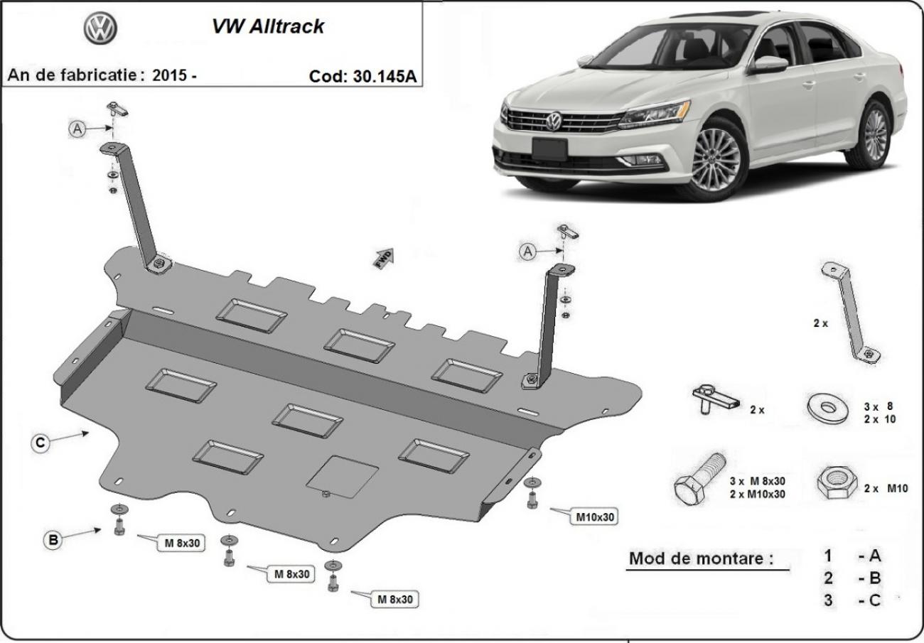 Engine skid plate Volkswagen Passat Alltrack - automatic gearbox - 2