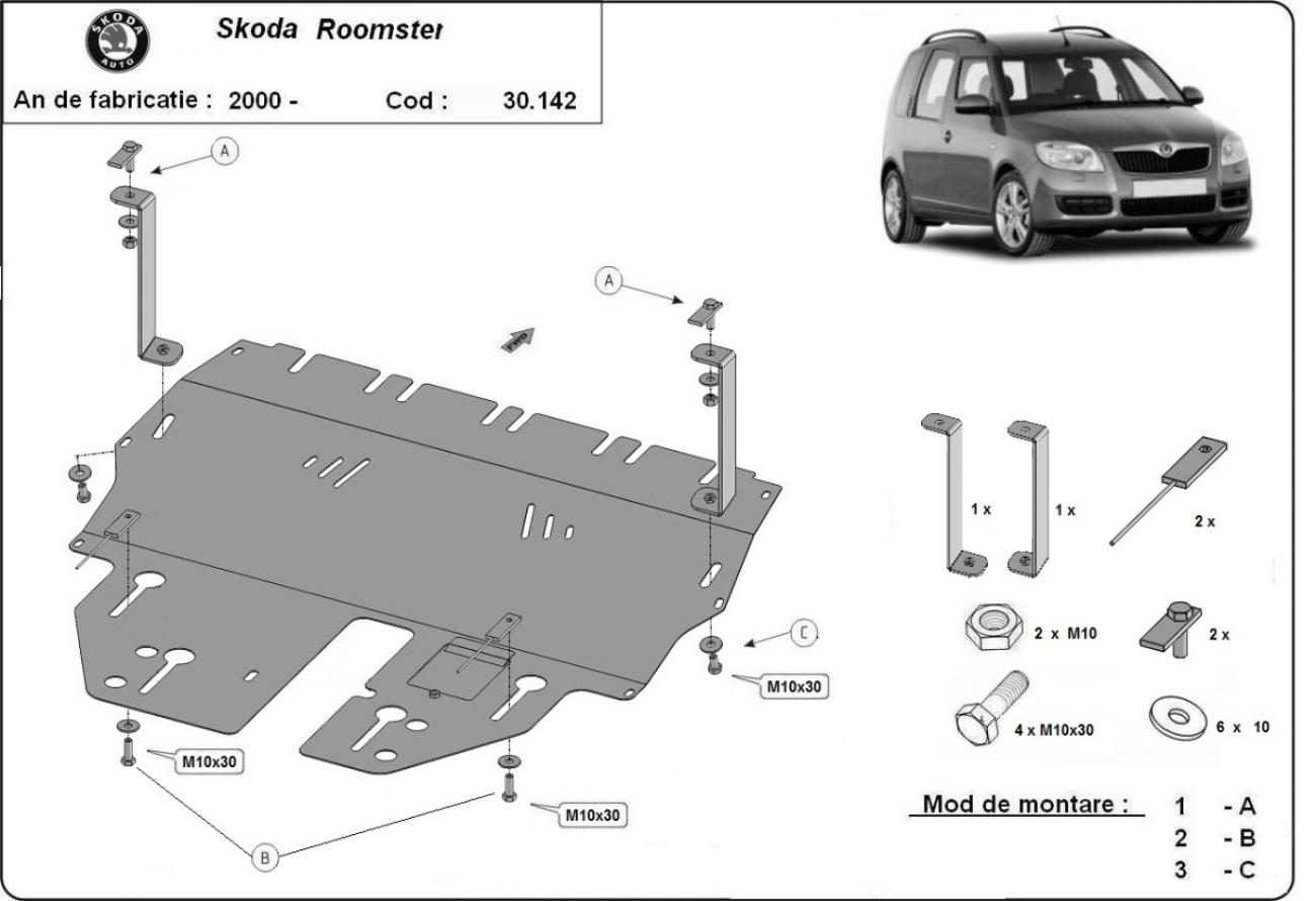 Engine skid plate Skoda Roomster - 2