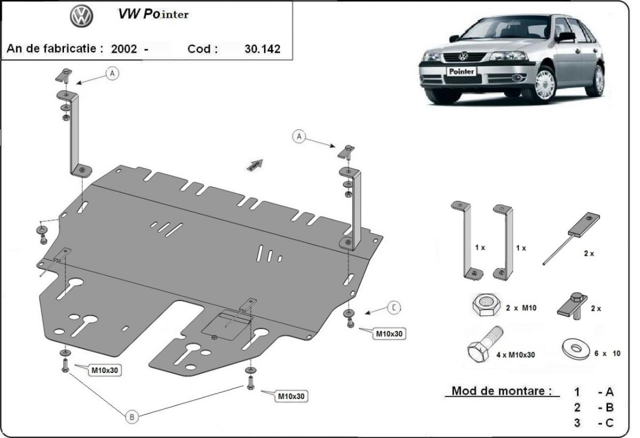 Engine skid plate Volkswagen Pointer - 2