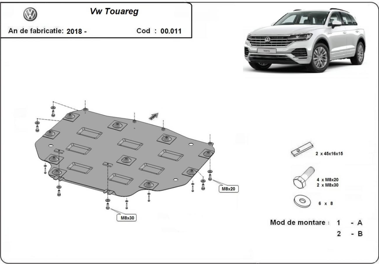 Gearbox skid plate for VW Touareg - 2