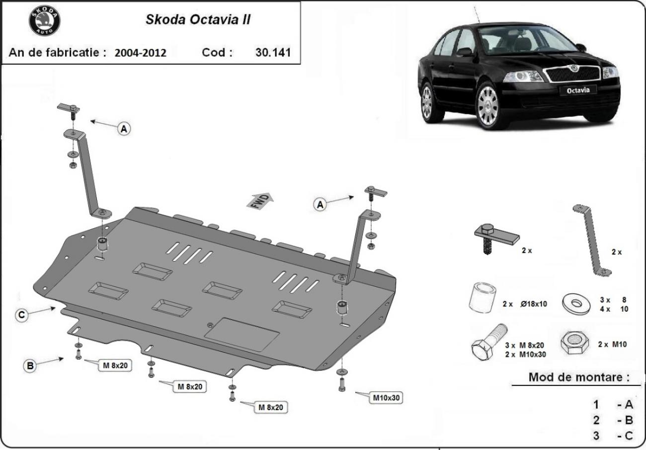 Engine skid plate Skoda Octavia 2 - 2