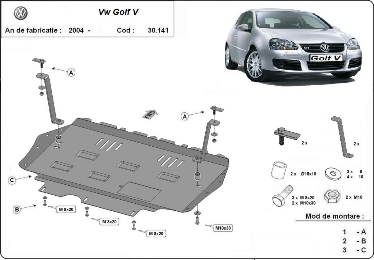 Engine skid plate VW Golf 5 - 2