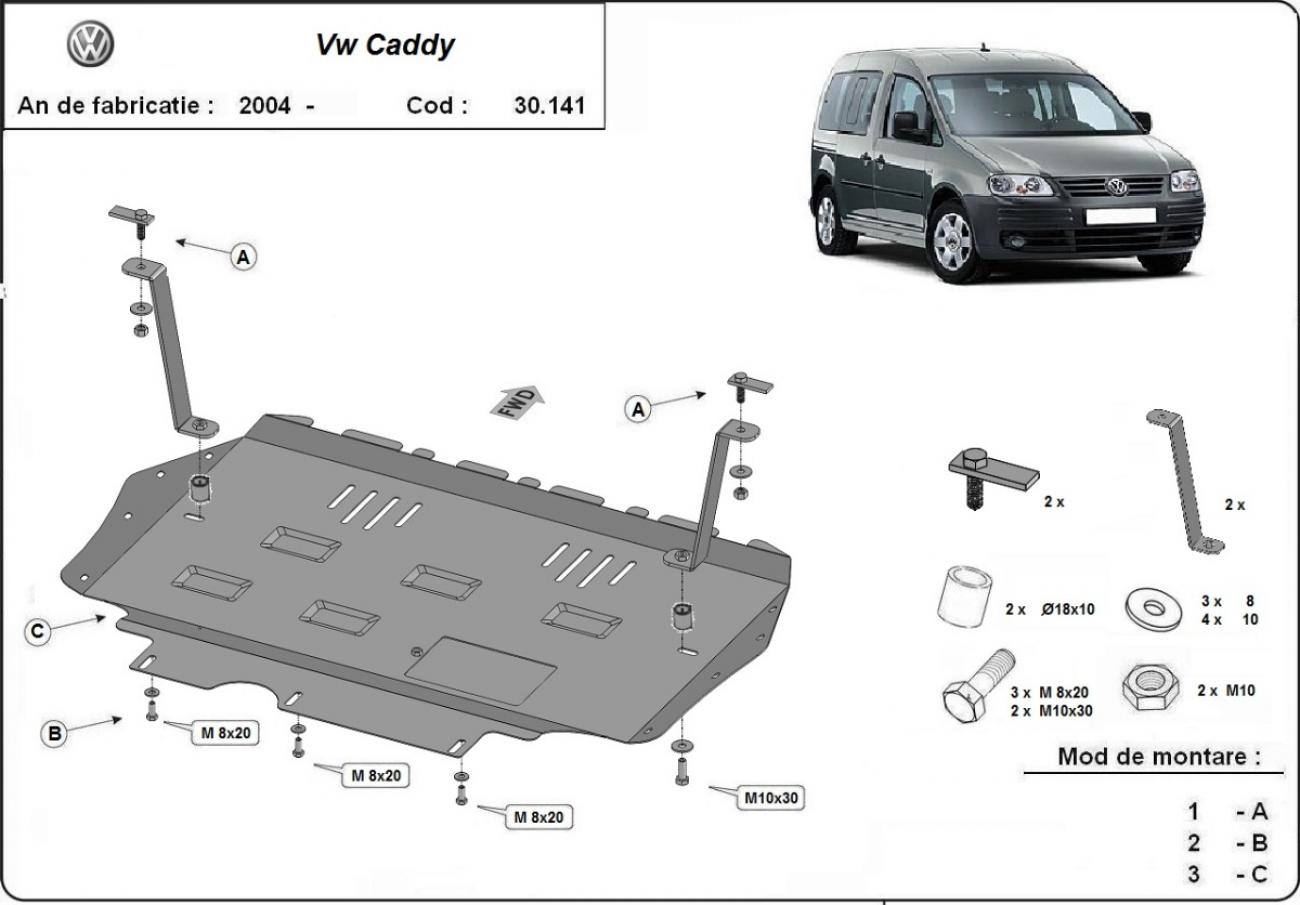 Engine skid plate VW Caddy - 2