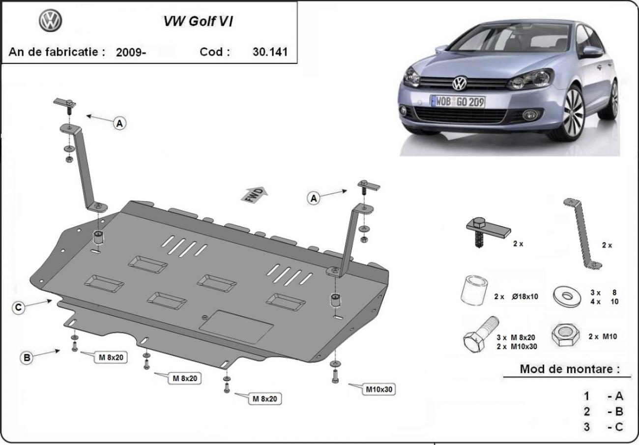 Engine skid plate VW Golf 6 - 2